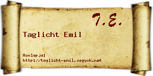 Taglicht Emil névjegykártya